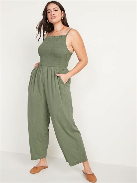 old navy khaki jumpsuit.